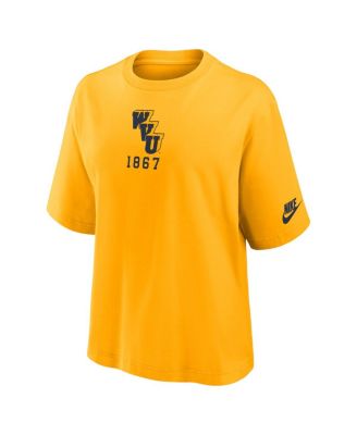 Women's Gold West Virginia Mountaineers Boxy Legacy Established T-Shirt