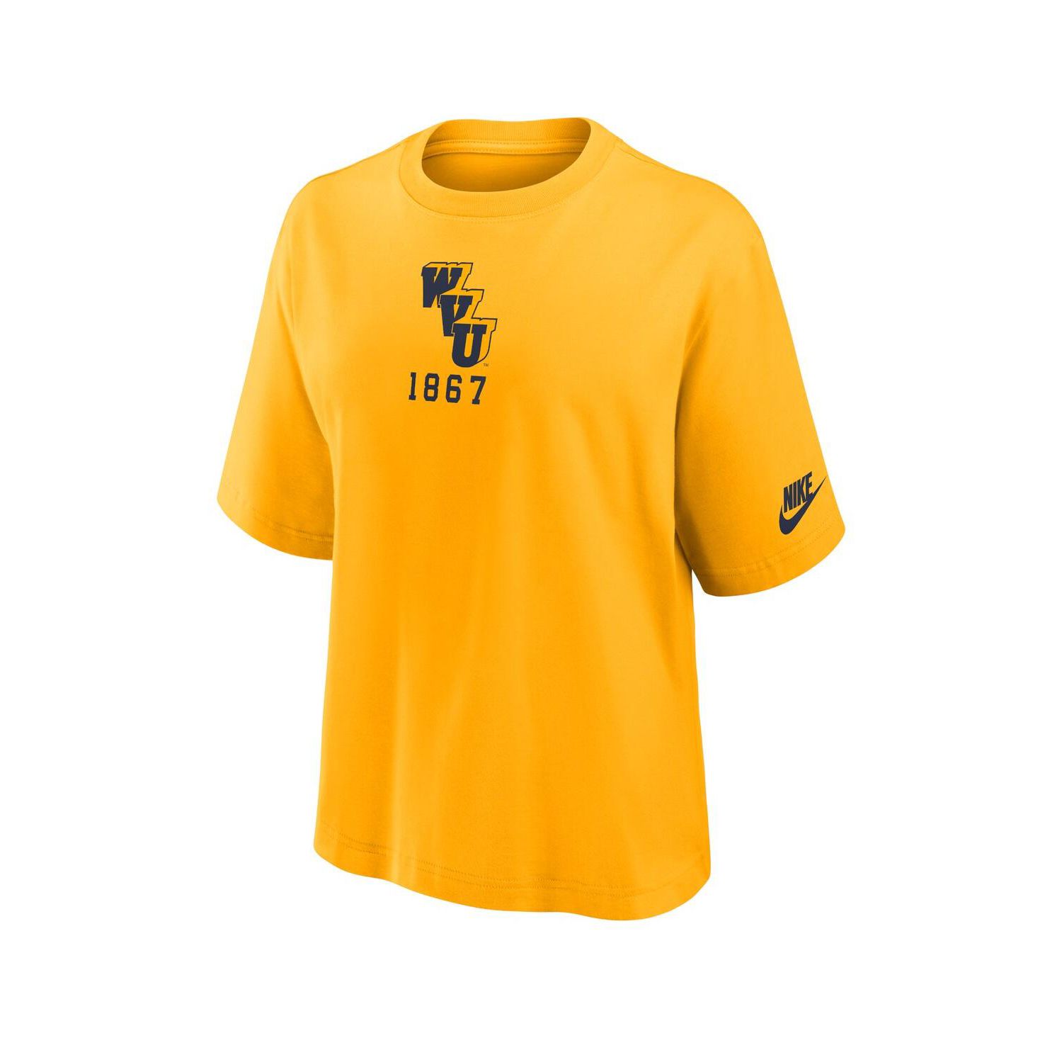 Women's Gold West Virginia Mountaineers Boxy Legacy Established T-Shirt