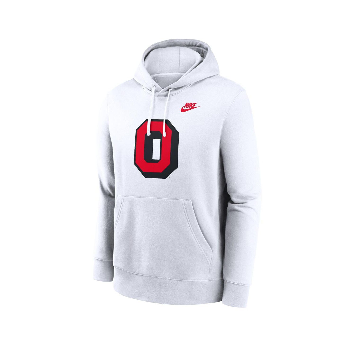 Men's White Ohio State Buckeyes Legacy Logo Club Fleece Pullover Hoodie