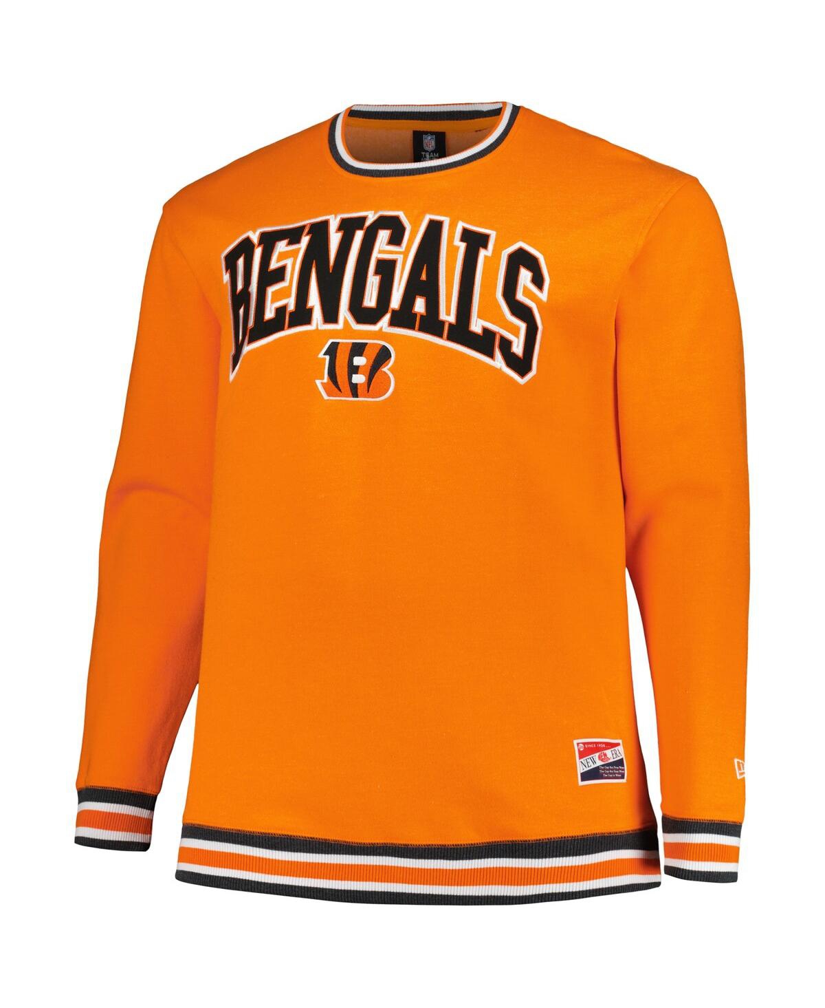 NEW ERA MEN'S ORANGE CINCINNATI BENGALS BIG TALL PULLOVER SWEATSHIRT 