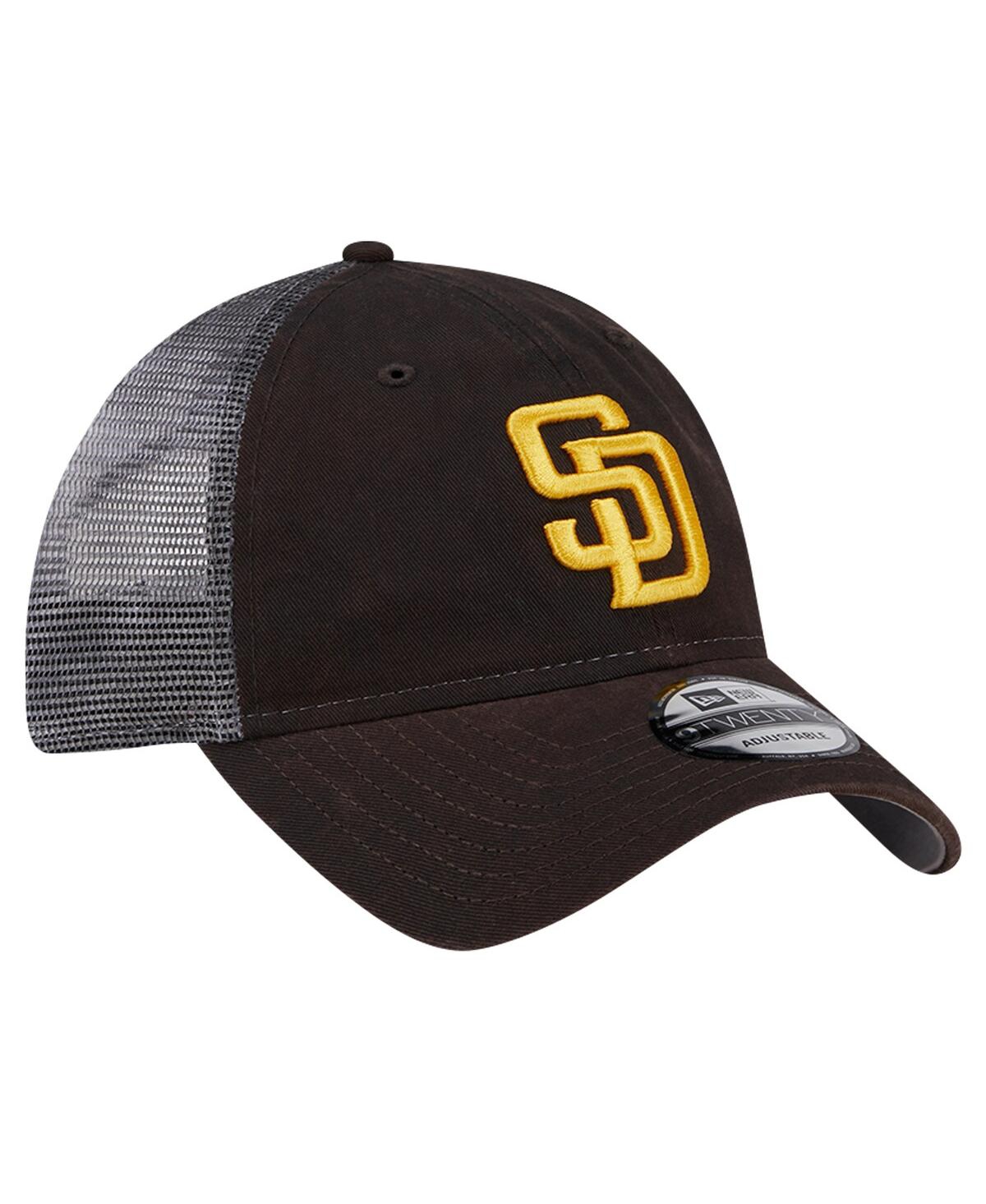 New Era Men'sSan Diego Padres Team Slick Trucker 9TWENTY Adjustable Hat - Brown