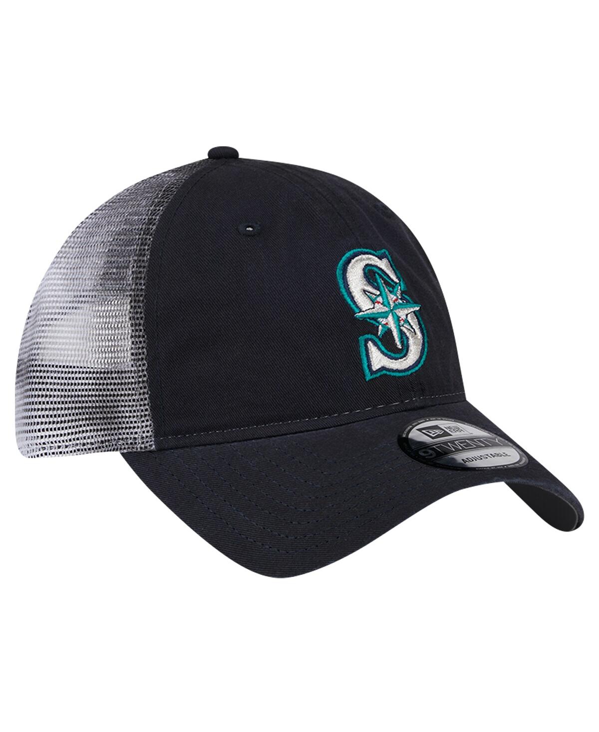 New Era Men'sSeattle Mariners Team Slick Trucker 9TWENTY Adjustable Hat - Navy