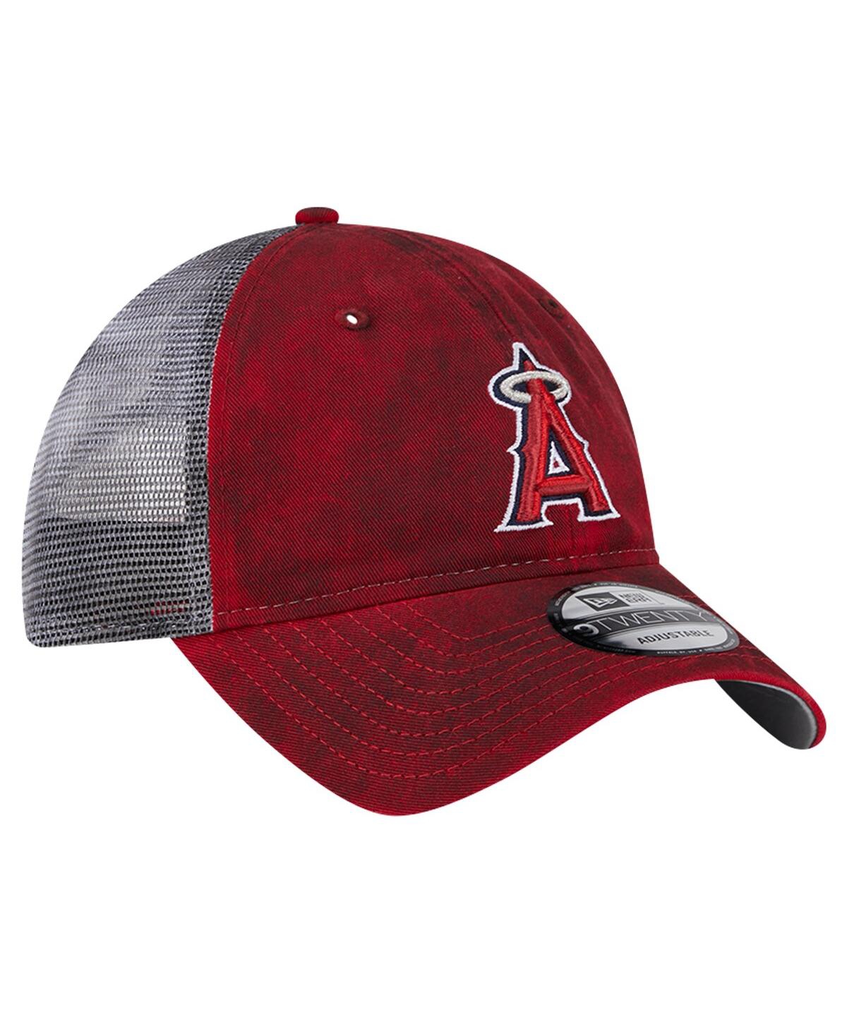 New Era Men'sLos Angeles Angels Team Slick Trucker 9TWENTY Adjustable Hat - Red