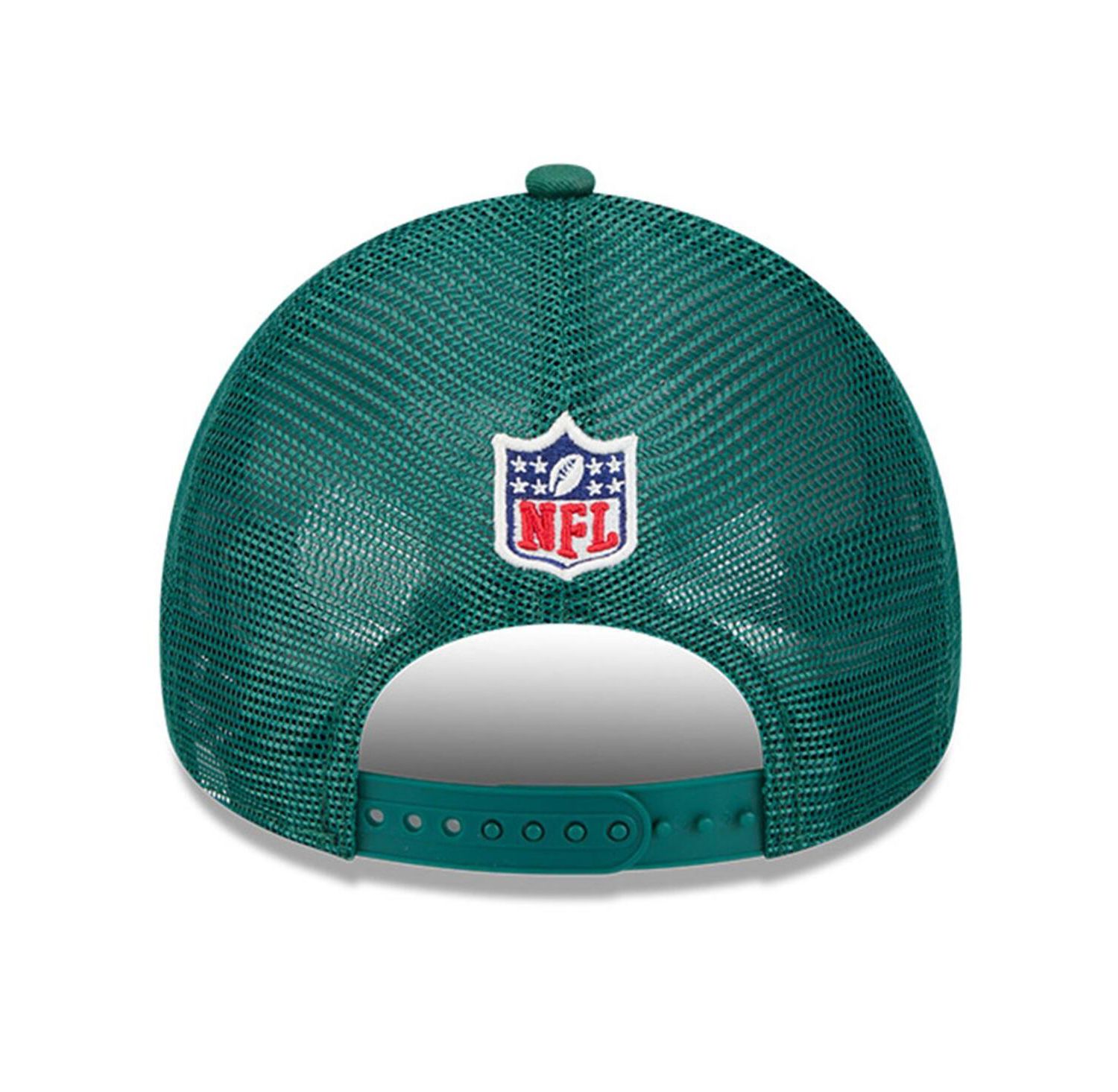 Men's Stone/Green New York Jets 2024 Sideline Historic 9FORTY A-Frame Trucker Adjustable Hat