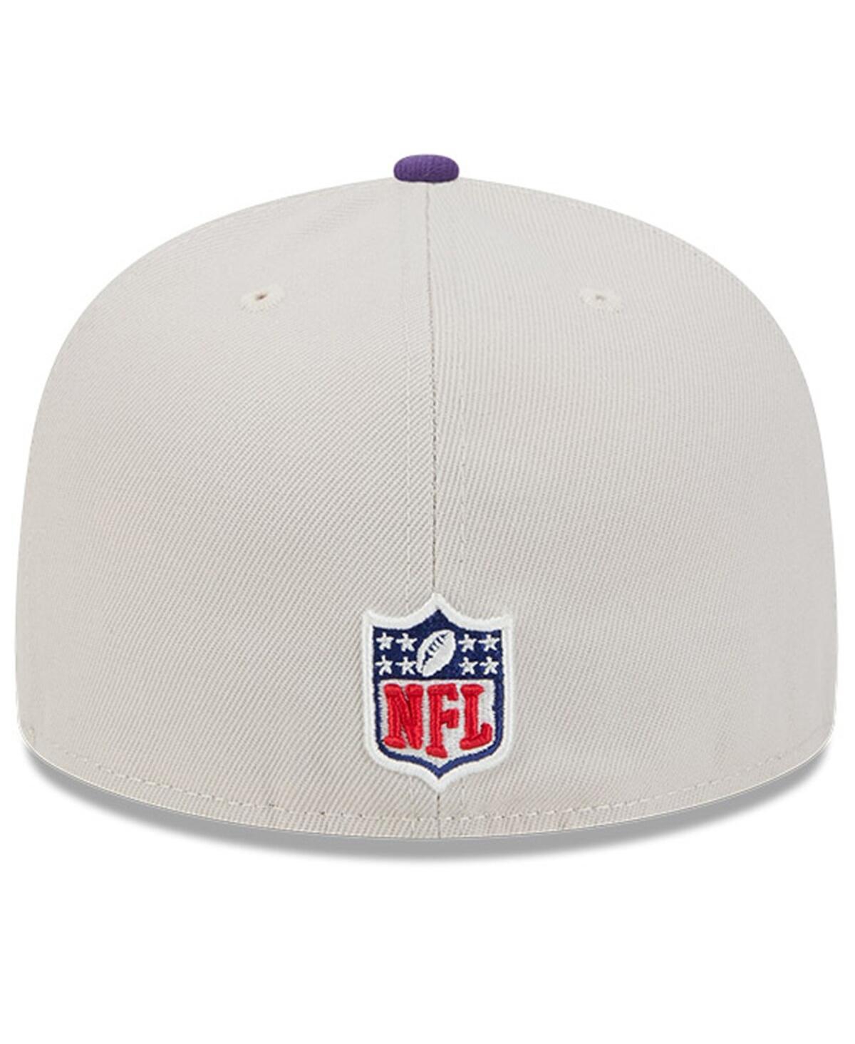 New Era Men'sPurple Minnesota Vikings 2024 Sideline Historic 59FIFTY Fitted Hat - Stone, Purple