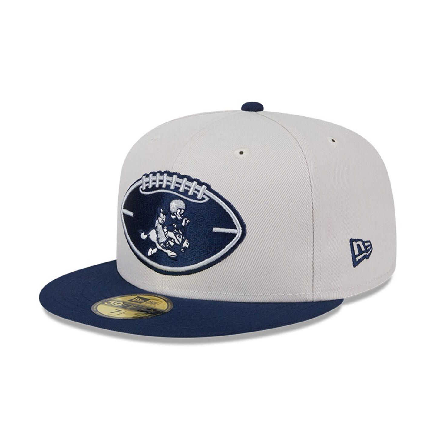 Мужская кепка New Era Stone/Navy Dallas Cowboys 2024 Sideline Historic 59FIFTY Fitted Hat — фото 1