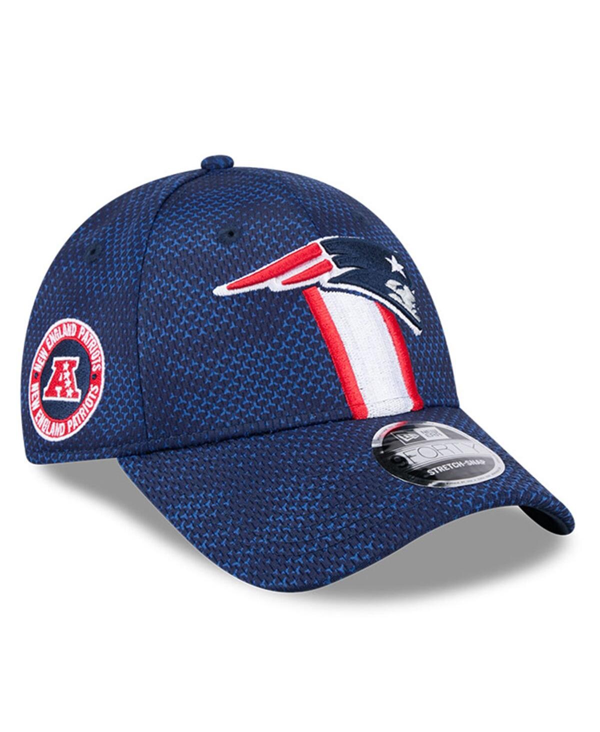 New Era Men's Navy New England Patriots 2024 Sideline 9forty Stretch-snap Hat