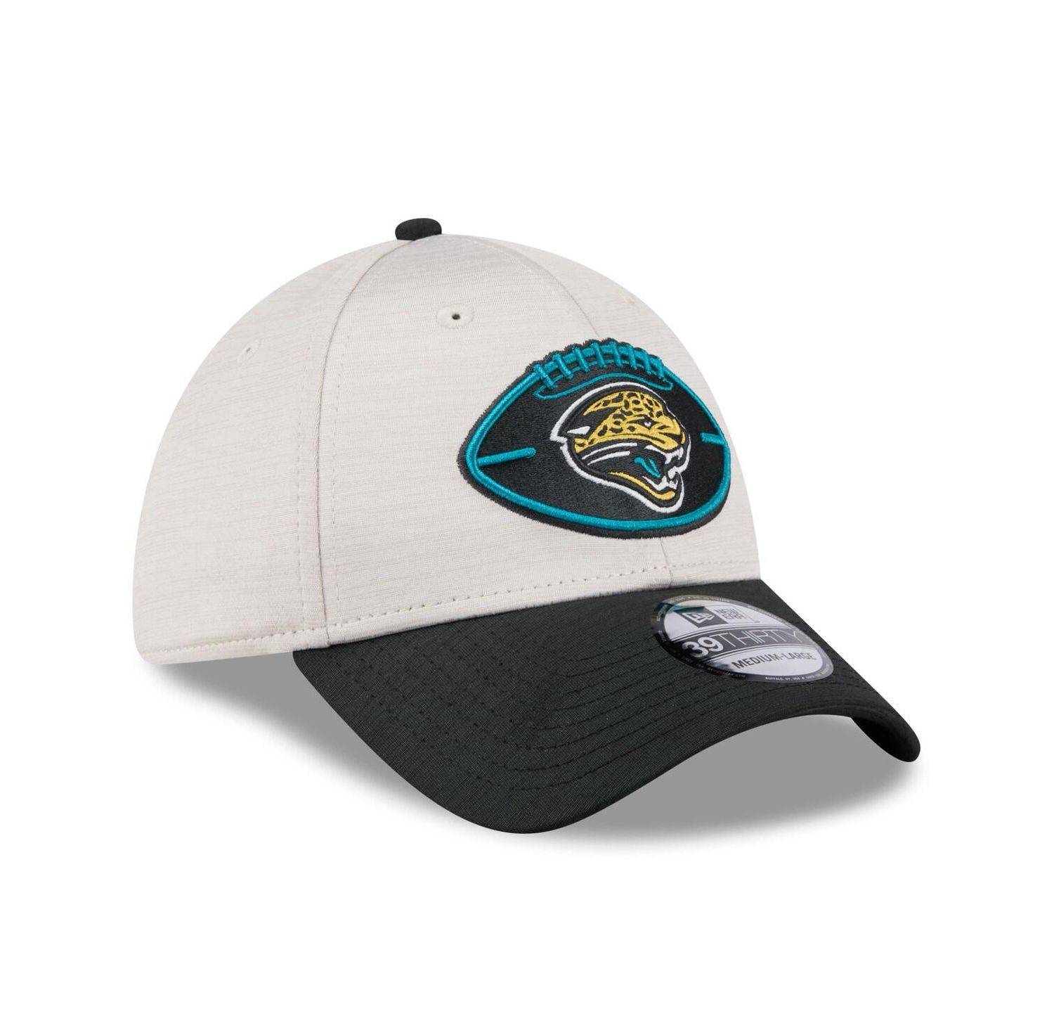 Men's Stone/Teal Jacksonville Jaguars 2024 Sideline Historic 39THIRTY Flex Hat