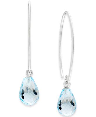 Gemstone Sweep Earrings in Sterling Silver (Available in Amethyst, Blue Topaz ,Citrine & Peridot)