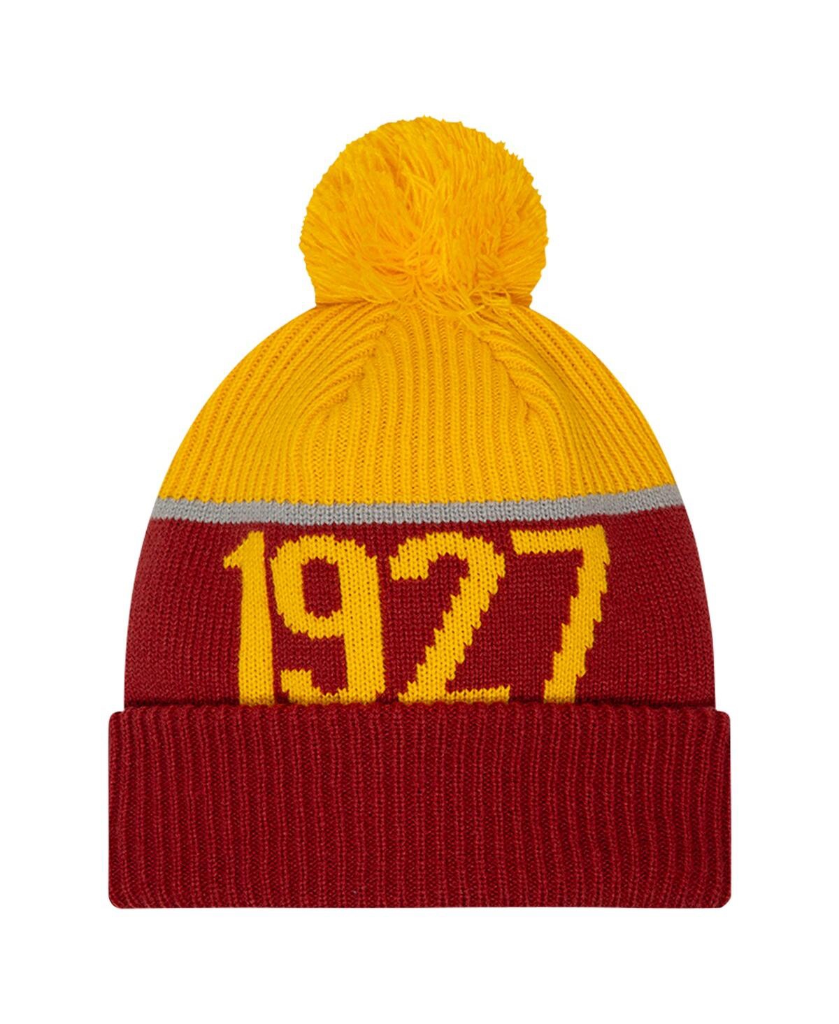 New Era Men'sAs Roma Sport Cuffed Knit Hat with Pom - Red