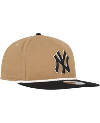 Men's Khaki/Black New York Yankees Golfer Snapback Hat
