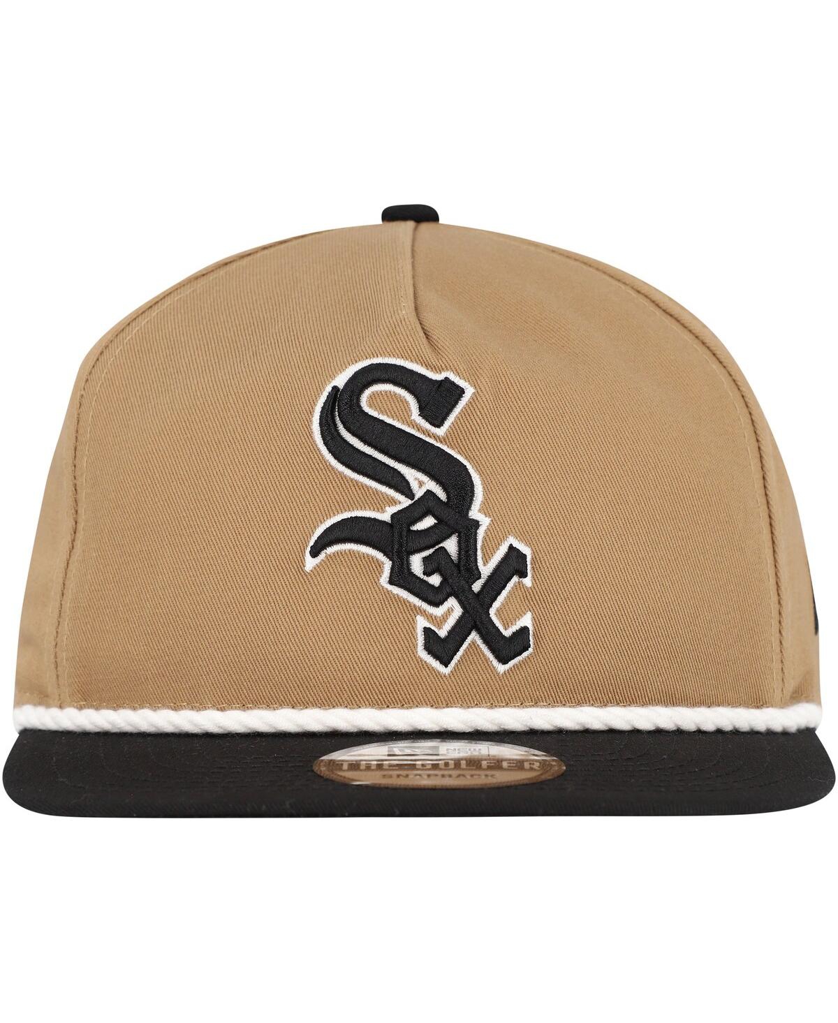 NEW ERA MEN'S KHAKI/BLACK CHICAGO WHITE SOX GOLFER SNAPBACK HAT 