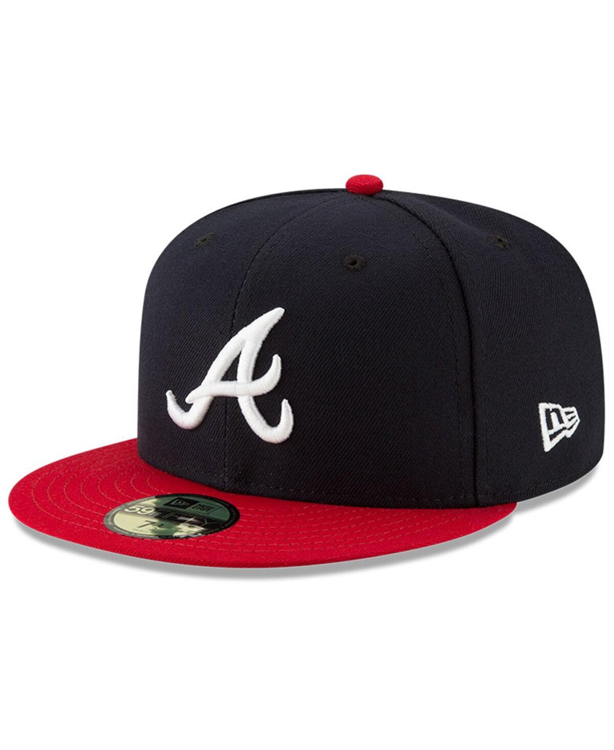 New Era Men's Navy/red Atlanta Braves National Baseball Hall Of Fame 59fifty Fitted Hat In Navy,red