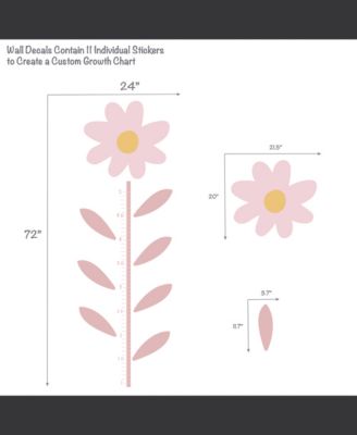 72 x 24 x 0.01 inches Daisy Dreams Flower Growth Chart Wall Decals/Stickers