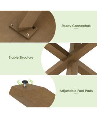 47 Inches Round Dining Table with Solid Acacia Wood Legs