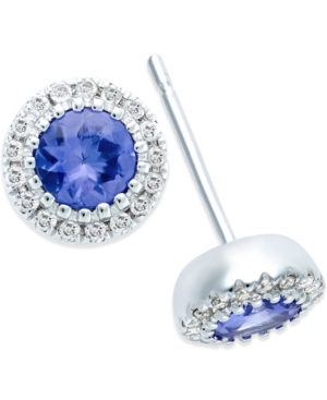 image of Tanzanite (1/2 ct. t.w.) and Diamond Accent Stud Earrings in 14k White Gold