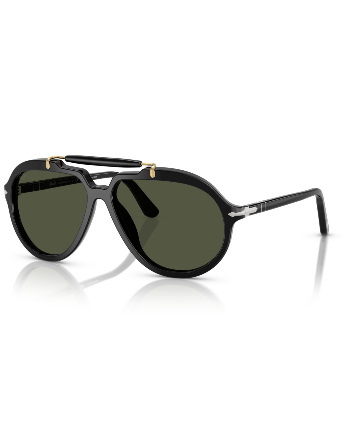 Солнцезащитные очки Persol Unisex Round, PO0202S, цвет: Чёрный — фото 1
