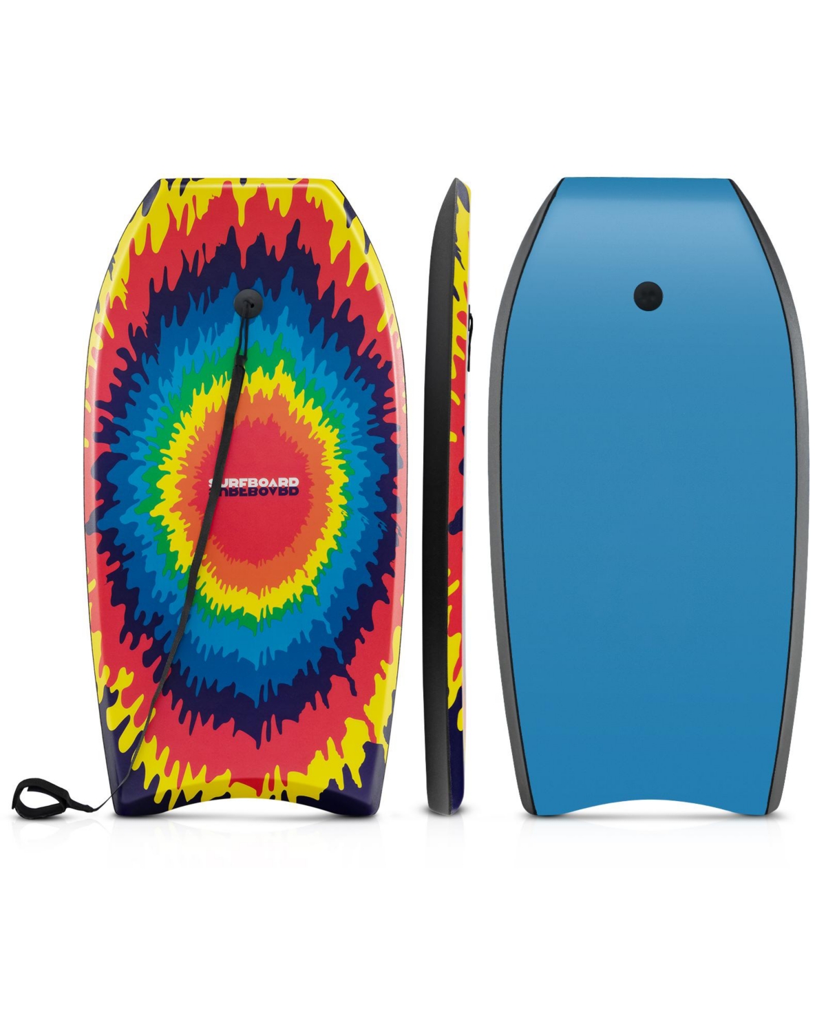 33/37/41 Inches Lightweight Body Board Boogie Board with Eps Core Xpe Deck Hdpe Bottom Multicolor3-l - Blue