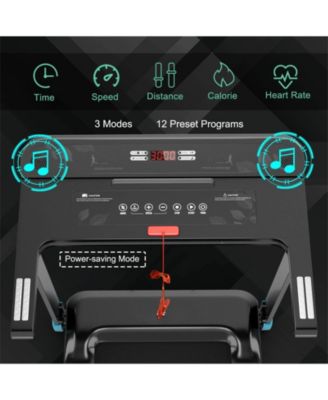 Folding Electric Compact Walking Treadmill with APP Control Speaker-Blue