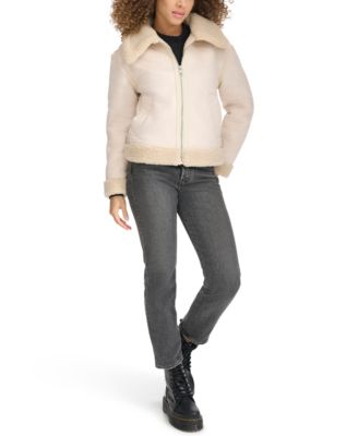 Levi's Women's Faux Shearling Aviator Jacket - Macy's