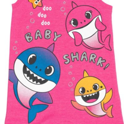 Toddler Girls Pinkfong Shark Snap Romper and Headband