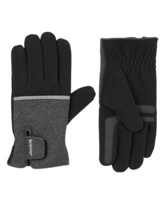Men's Reflective Tech Stretch and Fleece Water Repellent Gloves with Touchscreen Technology