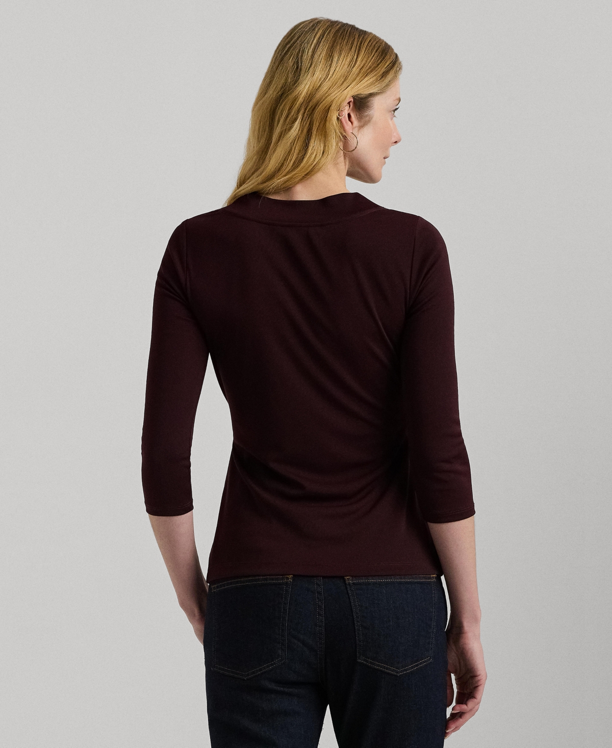 Lauren Ralph Lauren Women's Surplice Neck Stretch Jersey Top