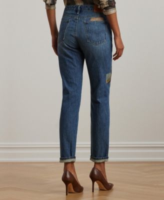 【Ralph Lauren】Relaxed Boyfriend Patchwork Jeans★セール Lauren Ralph Lauren Women's Patchwork Boyfriend Tapered