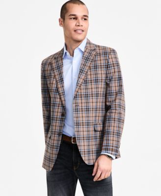 Men's Cotton & Linen Printed Modern-Fit Sport Coat
