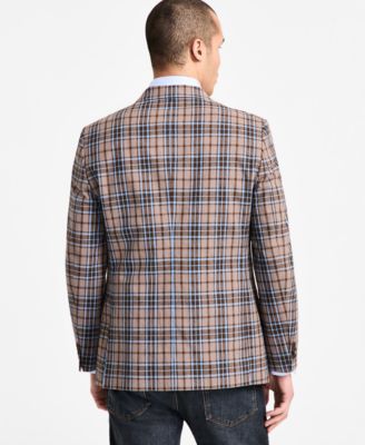 Men's Cotton & Linen Printed Modern-Fit Sport Coat