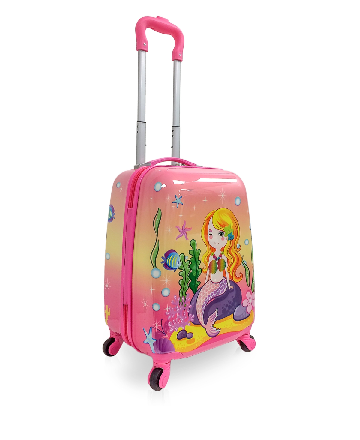 Tucci 18" Luggage Carry On Suitcase Kids Travel Suitcase In Goldy Mermaid