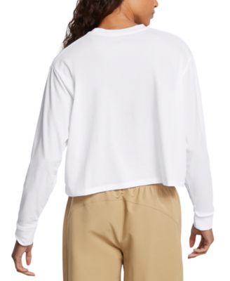 Women's Active Campus Boxy Cropped Long-Sleeve T-Shirt