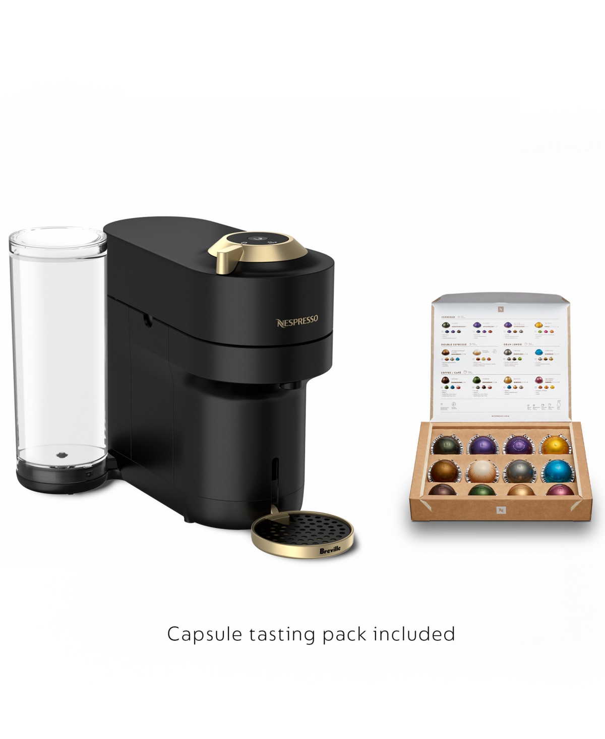 Nespresso Limited-Edition Vertuo Pop+ Deluxe Coffee and Espresso Maker by Breville -gold