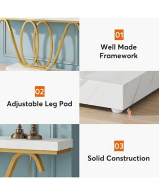 Farmhouse Console Table, 47 Inches Entryway Console Table with Storage, Industrial Hallway Accent Table for Living Room, Entrance