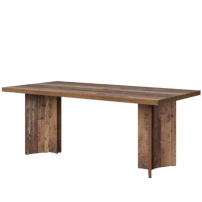 6.23 ft Conference Table, 74.8" L x 37.4" W x 29.5" H Rectangle Meeting Room Table, Modern Wood Seminar Table for Office Conference Room, Brown & White