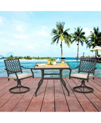 Patio Metal Square Dining Table for Garden and Poolside