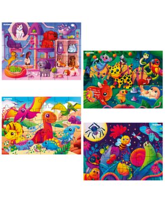 4 x 30 Pieces Jigsaw Puzzles for Toddlers 3-5 - Dinosaur, Animals, Meadow Girls