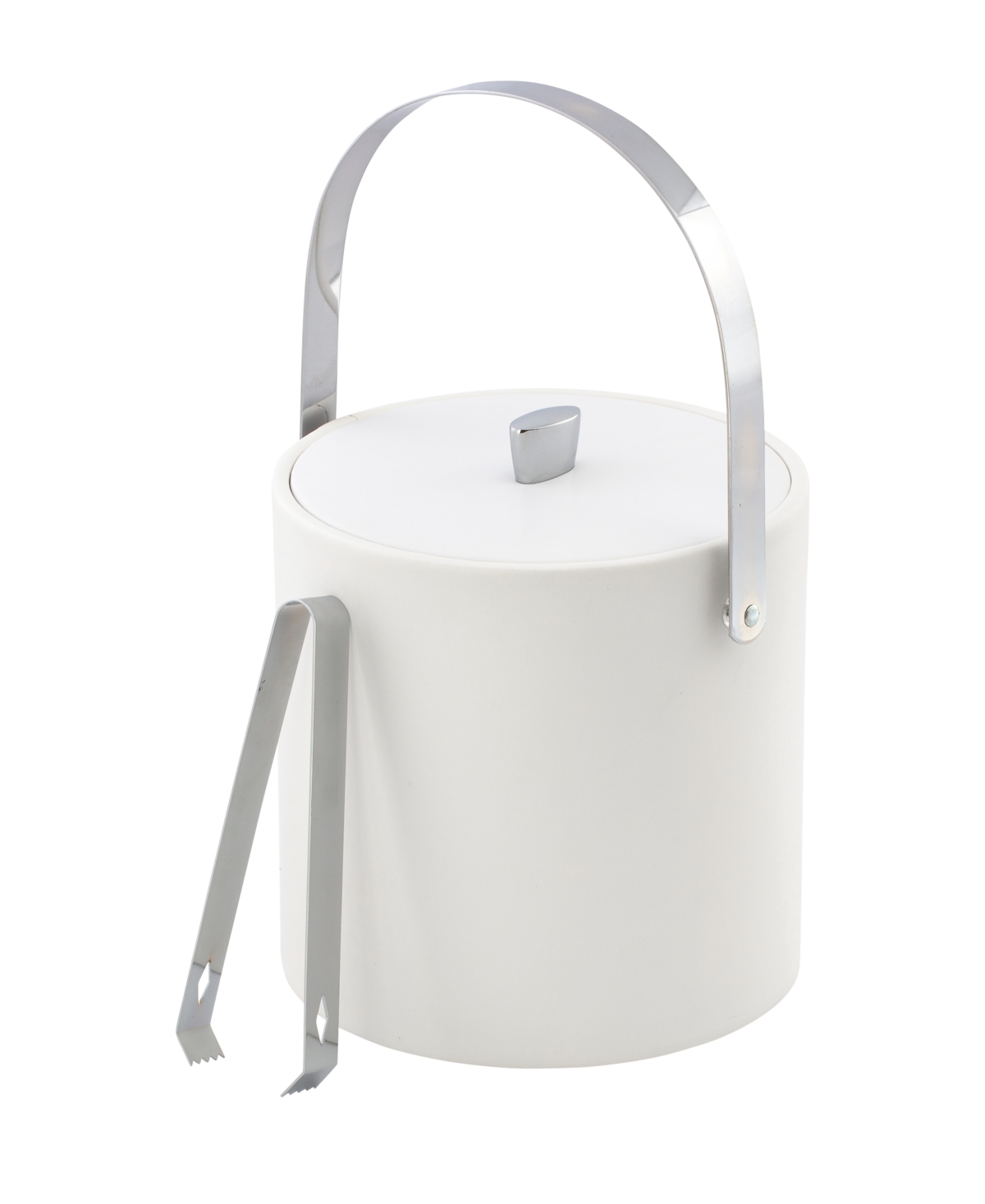 Kraftware Dorchester Ice Bucket And Ice Tong, 3 Quart In White