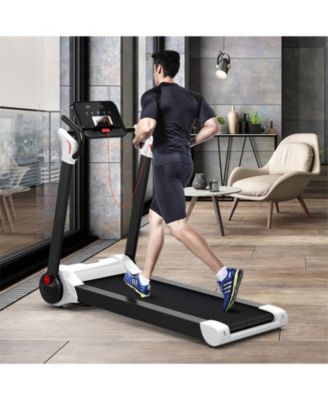 2.25 HP Electric Motorized Folding Running Treadmill Machine with LED Display-White