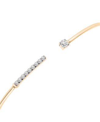 Diamond Wire Cuff Bangle Bracelet (1/4 ct. t.w.) in 14k Gold, Created for Macy's