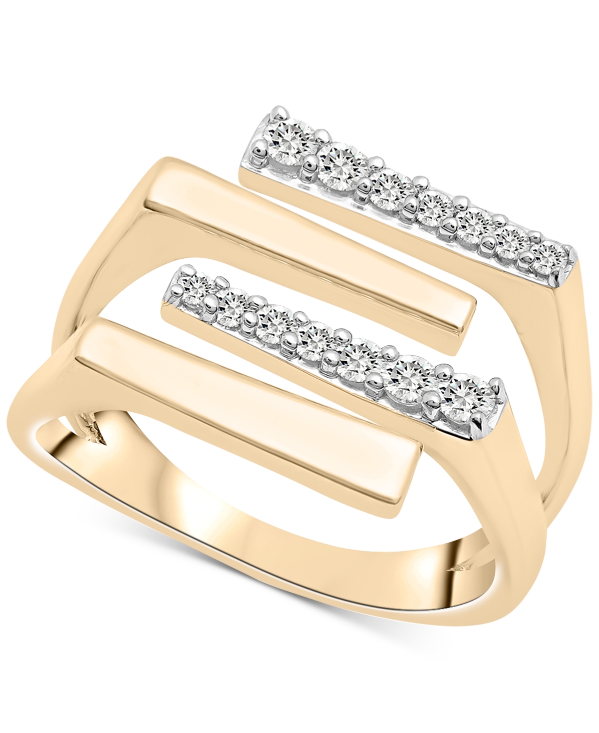 Diamond MultiRow Wrap Ring (1/4 ct. t.w.) in 10k Gold, Created for Macy's - Yellow Gold