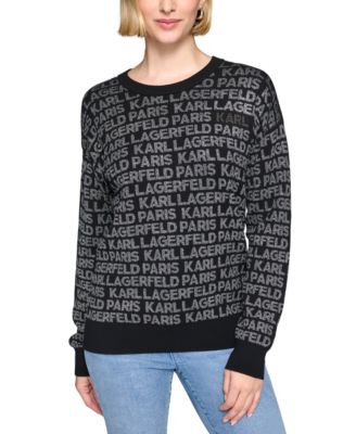KARL LAGERFELD PARIS - Petite Pullover Logo Sweater