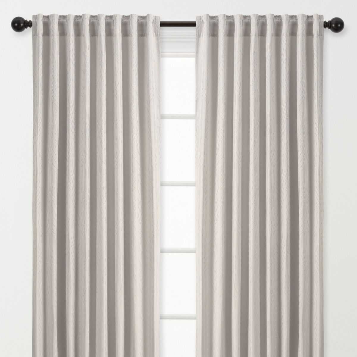 Premium 2-Panel Embossed Leaf Textured Curtains - Back Tab, Ring Tab - for Windows Living Room Bedroom - Partial Room Darkening Drapes for Pr