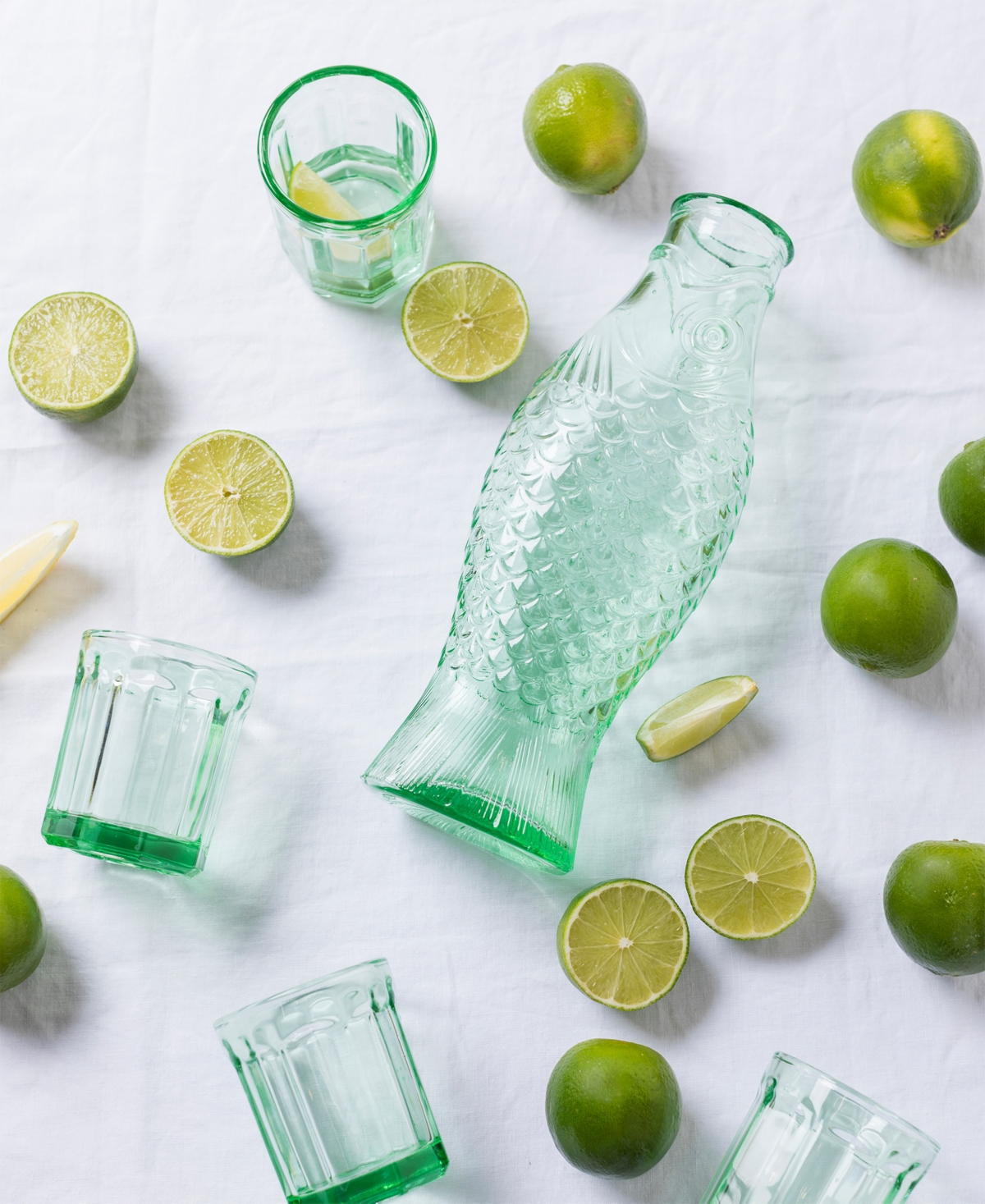 Serax Fish & Fish Medium Glasses, Set Of 4 In Green