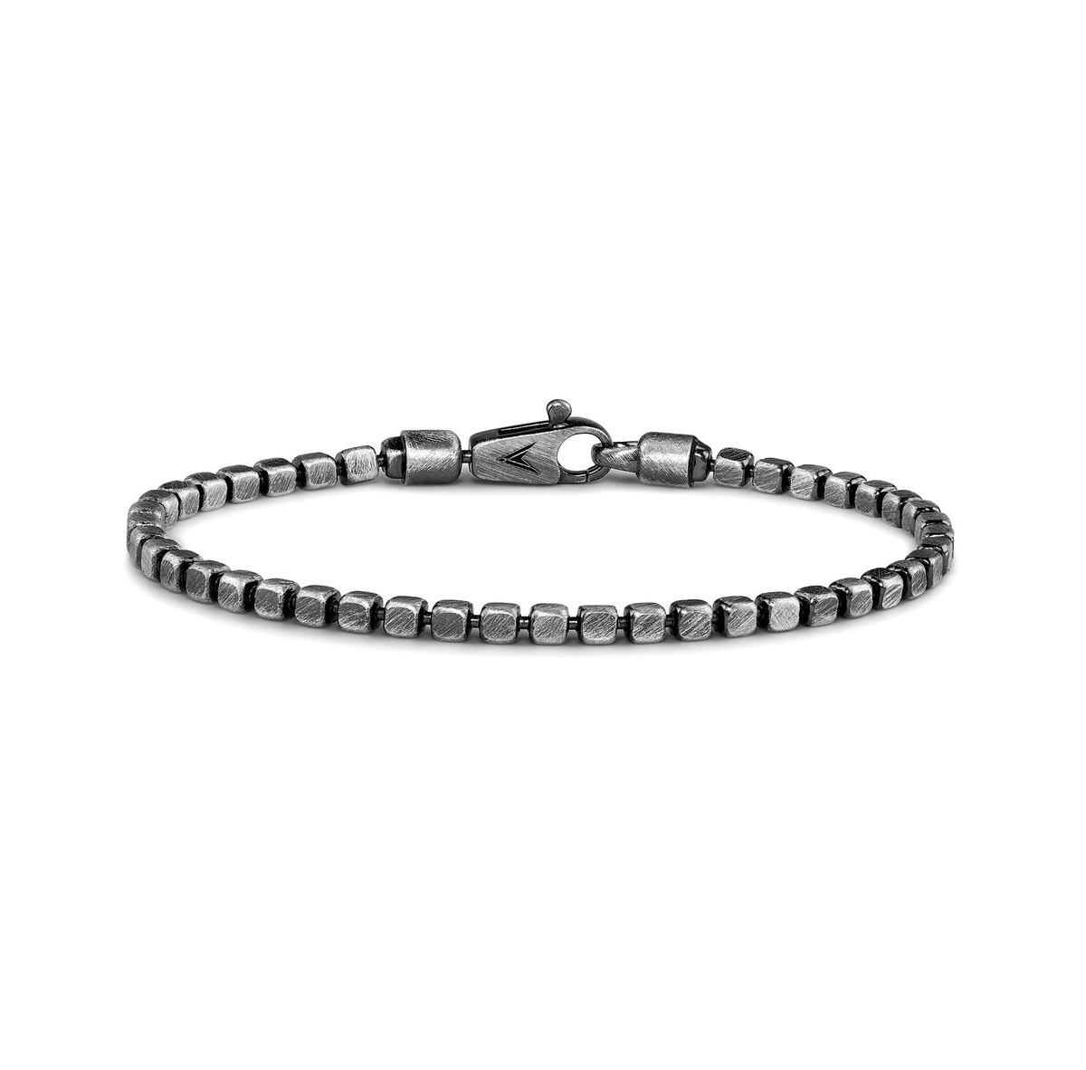 Cushion Beaded Bracelet - Oxidized silver
