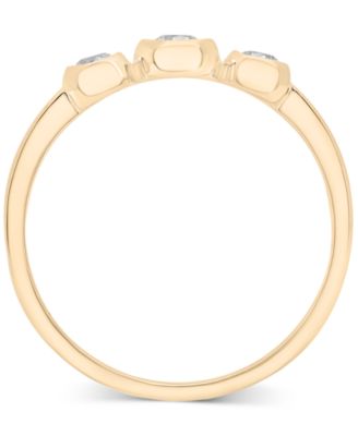Diamond Triple Bezel Ring (1/4 ct. t.w.) in 10k Gold or 10k White Gold, Created for Macy's