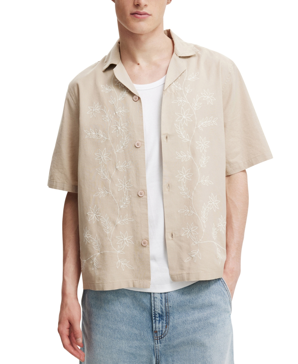 COTTON ON MEN'S CABANA SHORT SLEEVE SHIRT 