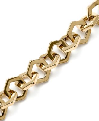 Women's Honeycomb Gold-Plated Link Bracelet