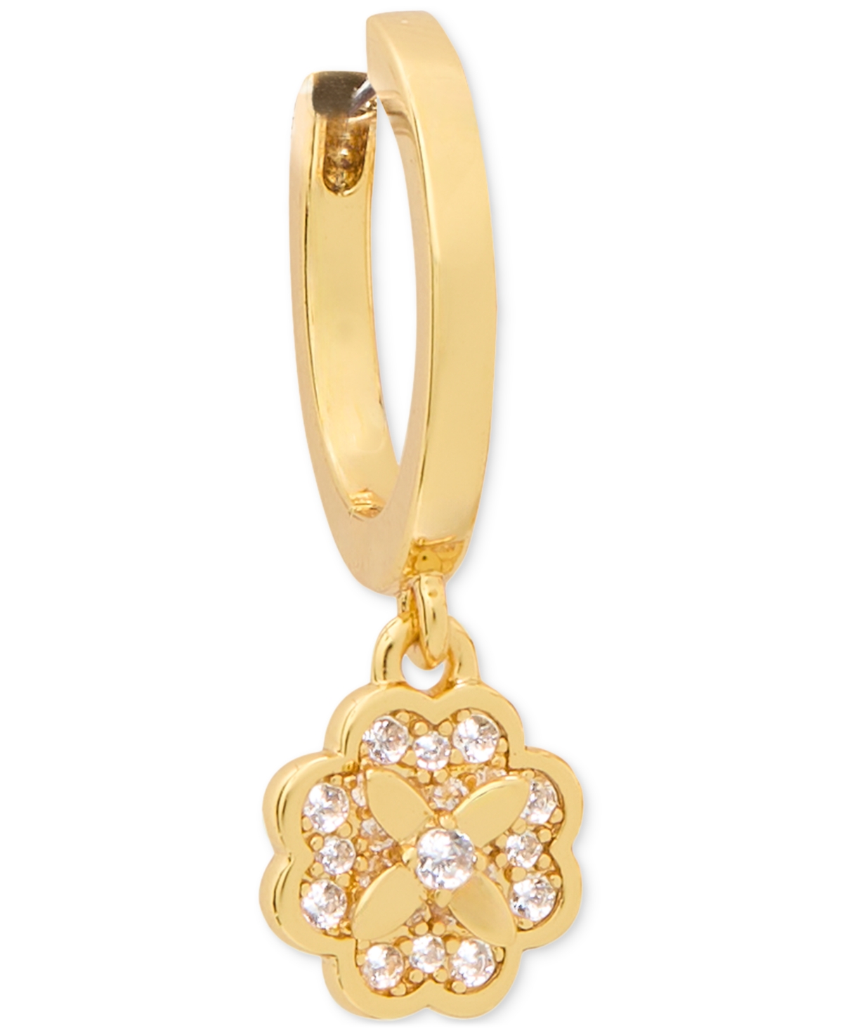 kate spade new york Heritage Bloom Huggie Drop Earrings -gold