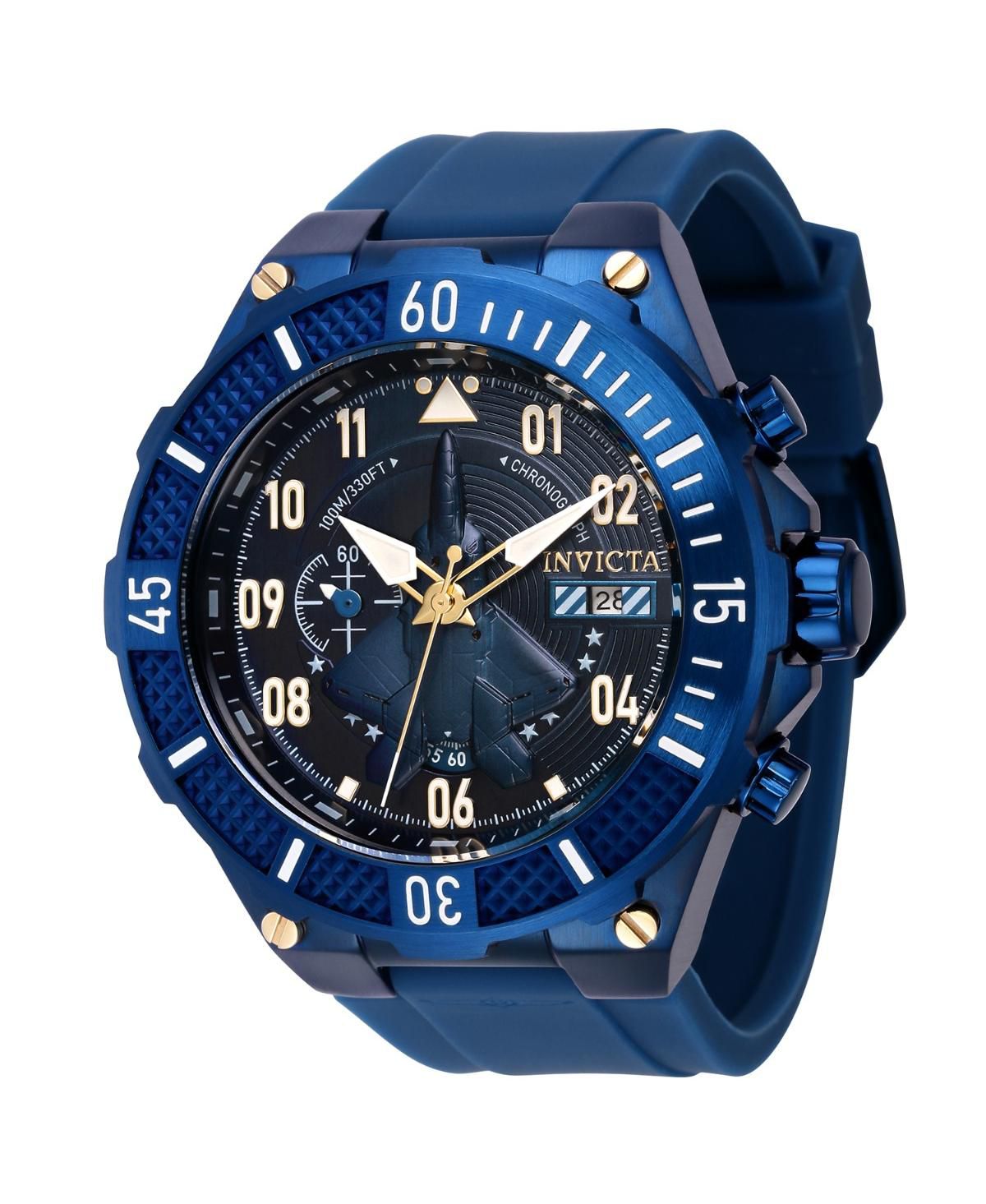 Мужские многофункциональные кварцевые часы Aviator 39893 с синим циферблатом